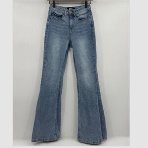 Empyre Jeans Women 6 Blue Flare Mid Rise Stretch Denim 90s Y2K Light Wash